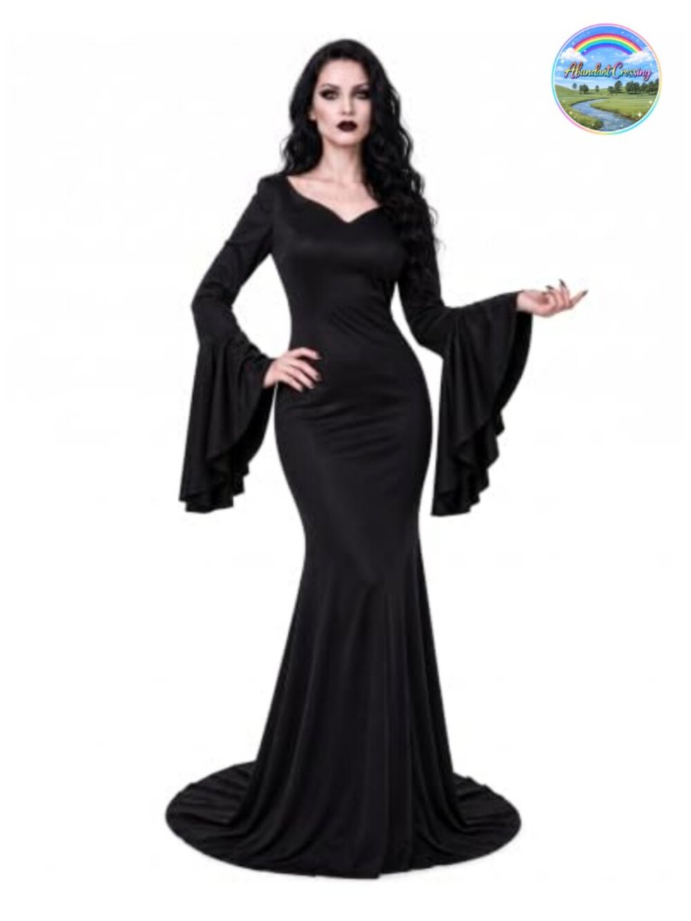 Gothic Maxi Dress Vintage Long Sleeve Halloween Costume Party